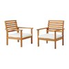 Alaterre Furniture Orwell Outdoor Acacia Wood Chairs with Cushions, Set of 2 ANOW03ANO